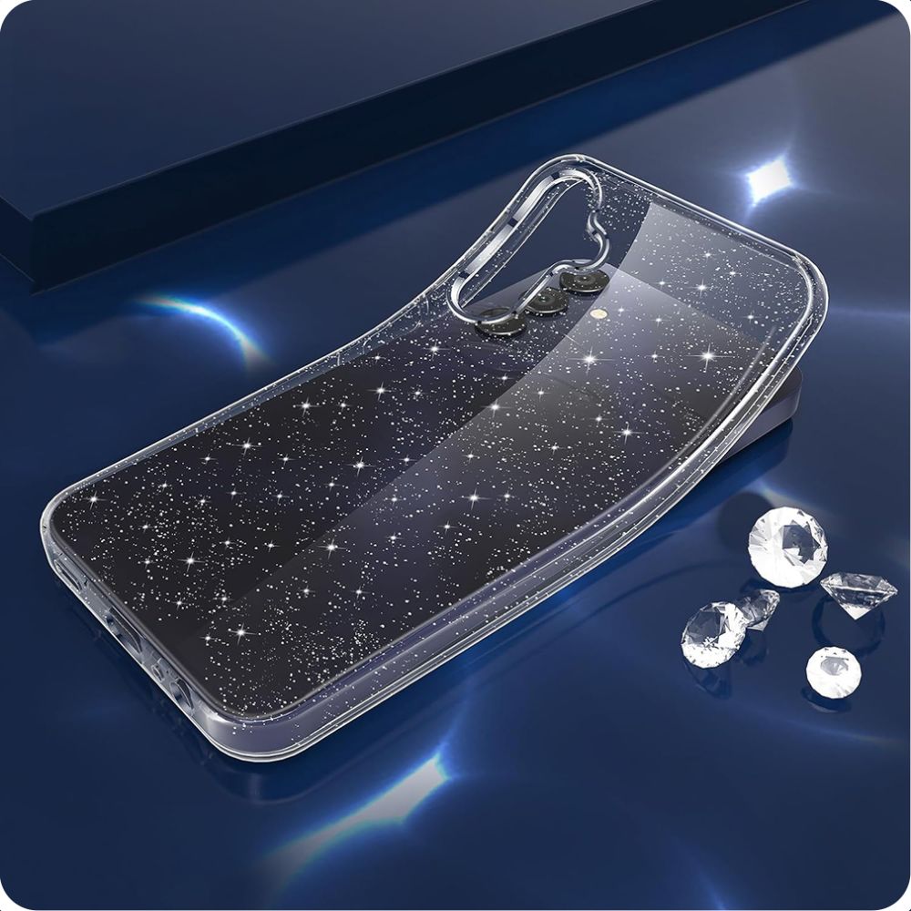 Husa pentru Samsung Galaxy A55 5G A556, Techsuit, SparkleSkin, Transparenta