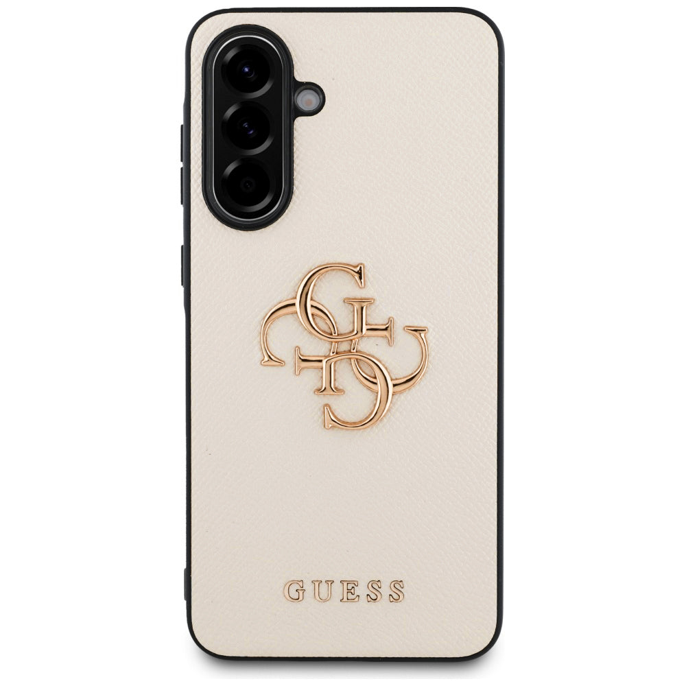 Husa pentru Samsung Galaxy A56 A566, Guess, 4G Grained Big and Classic Logo, Bej