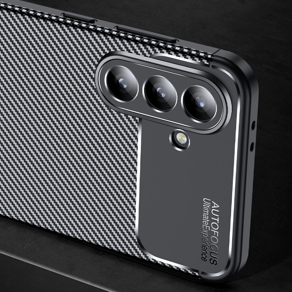Husa pentru Samsung Galaxy A56 A566, Techsuit, CarbonFiber, Neagra