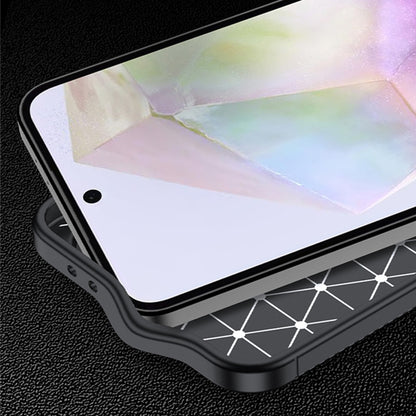 Husa pentru Samsung Galaxy A56 A566, Techsuit, CarbonFiber, Neagra