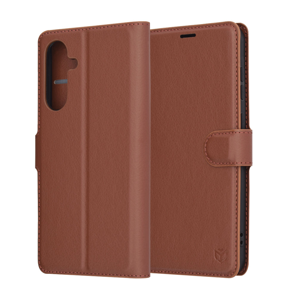 Husa pentru Samsung Galaxy A56 A566, Techsuit, Leather Folio, Maro