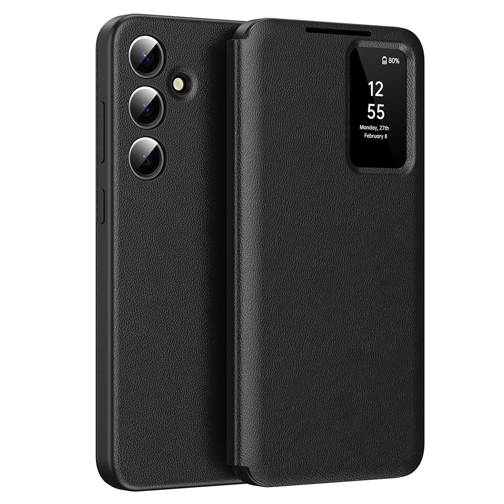 Husa pentru Samsung Galaxy A56 A566, Techsuit, SmartView, Neagra