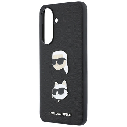 Husa pentru Samsung Galaxy A57 5G, Karl Lagerfeld, Grained Karl & Choupette's Heads Pins and Logo, Neagra