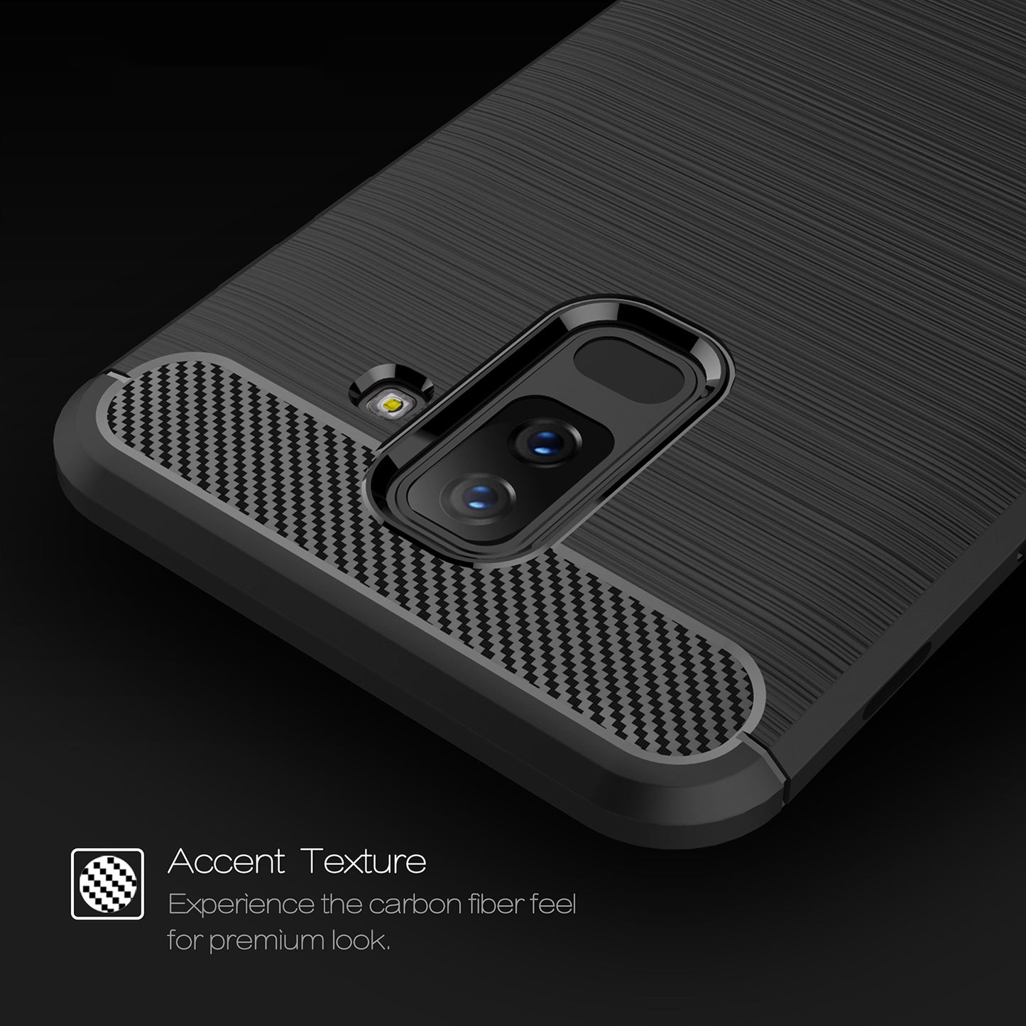 Husa pentru Samsung Galaxy A6 Plus (2018) A605, Techsuit, Carbon, Neagra