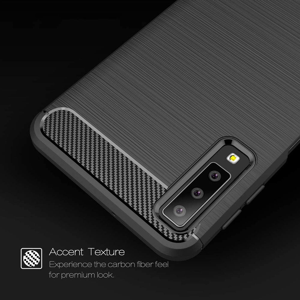 Husa pentru Samsung Galaxy A7 (2018) A750, Techsuit, Carbon, Neagra