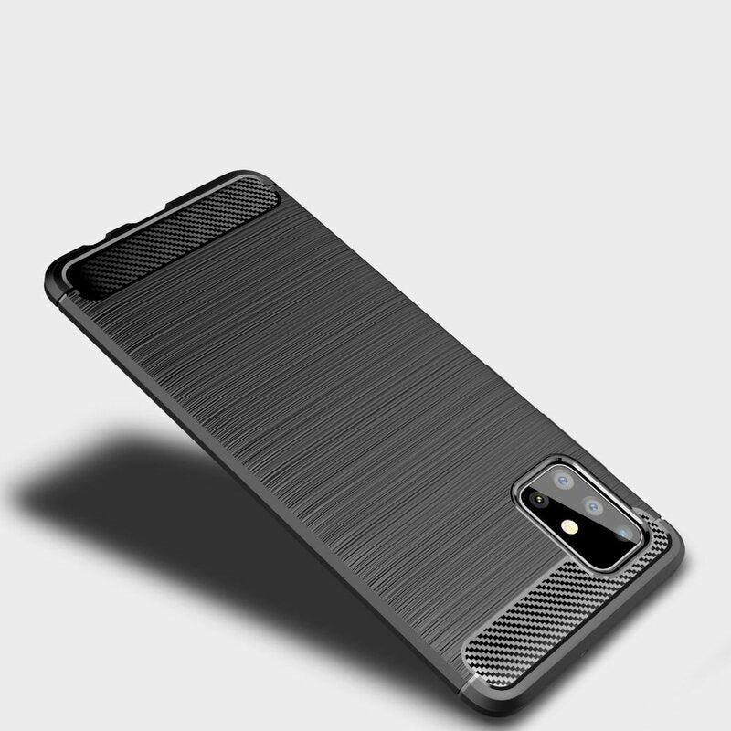 Husa pentru Samsung Galaxy A71 A715, Techsuit, Carbon, Neagra