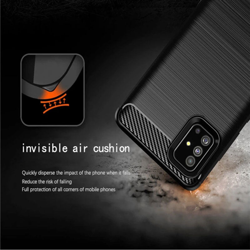 Husa pentru Samsung Galaxy A71 A715, Techsuit, Carbon, Neagra