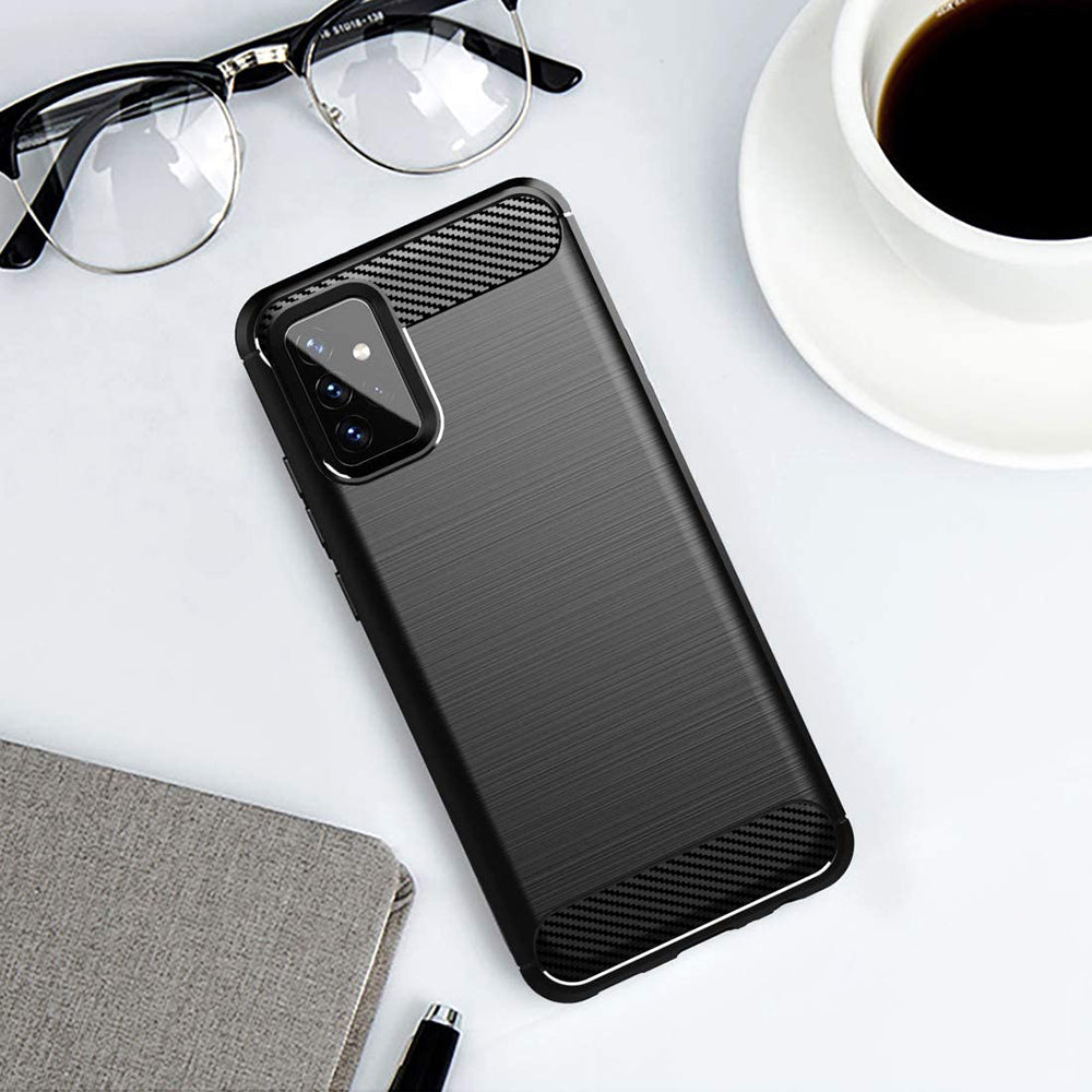 Husa pentru Samsung Galaxy A72 A725 / A72 5G A726, Techsuit, Carbon, Neagra