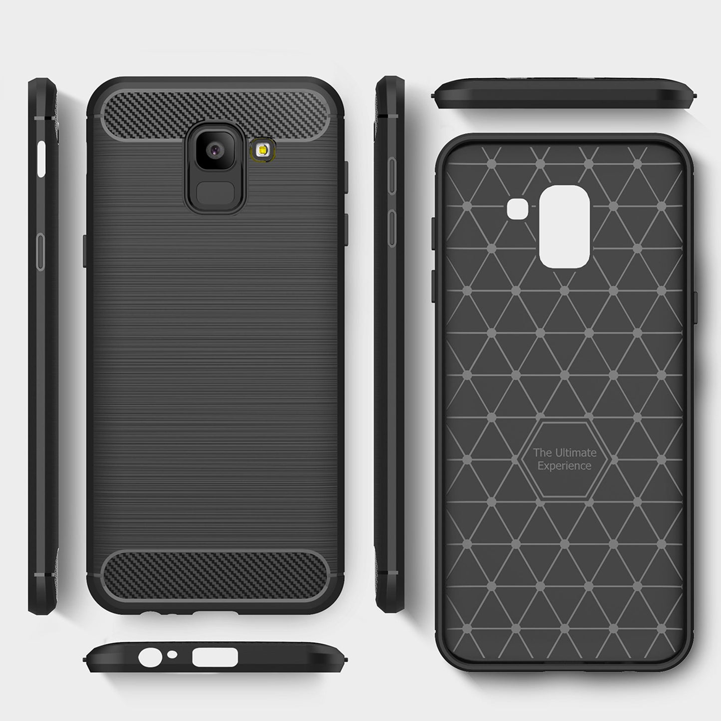 Husa pentru Samsung Galaxy J6 J600, Techsuit, Carbon, Neagra