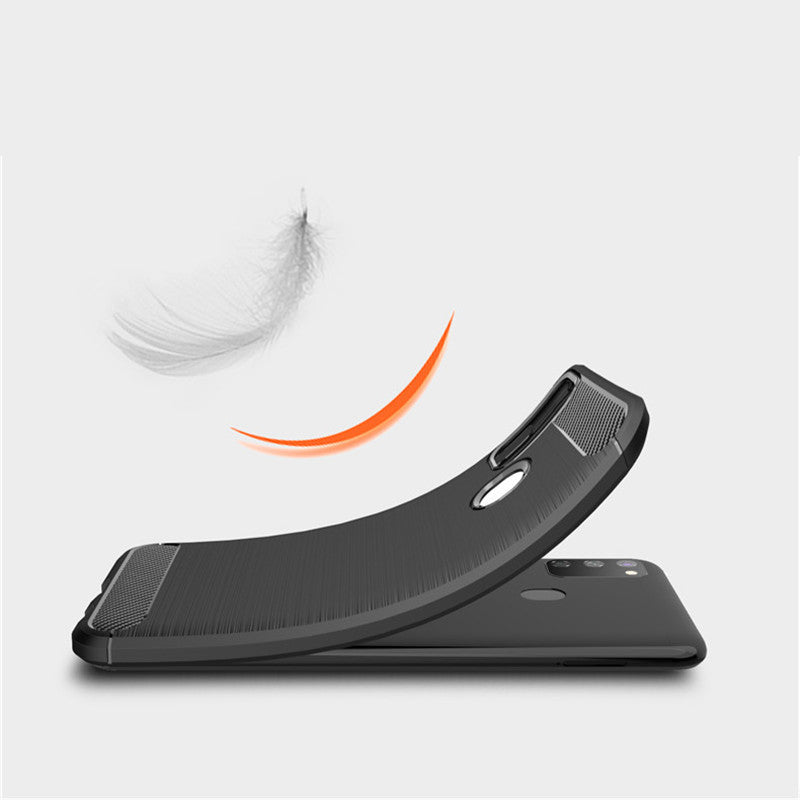 Husa pentru Samsung Galaxy M21 M215 / M30s M307, Techsuit, Carbon, Neagra
