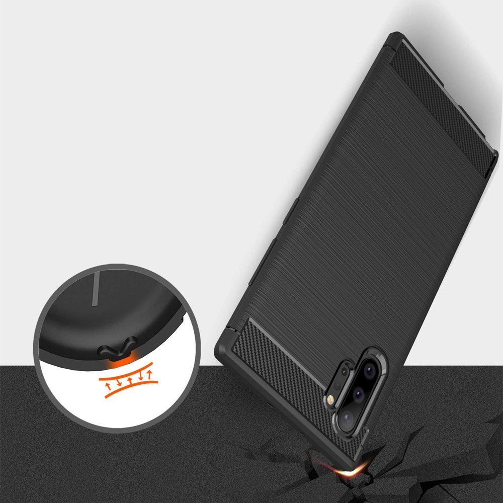 Husa pentru Samsung Galaxy Note 10+ 5G N976 / Note 10+ N975, Techsuit, Carbon, Neagra