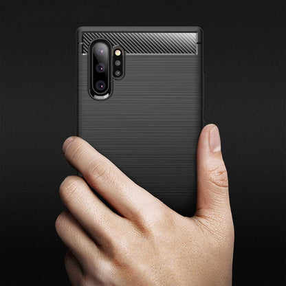Husa pentru Samsung Galaxy Note 10+ 5G N976 / Note 10+ N975, Techsuit, Carbon, Neagra