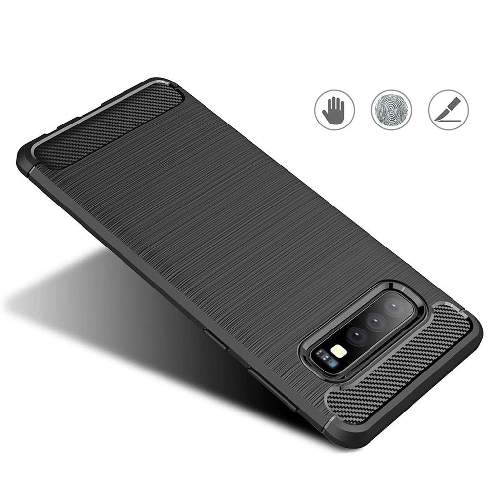 Husa pentru Samsung Galaxy S10 G973, Techsuit, Carbon, Neagra