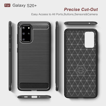 Husa pentru Samsung Galaxy S20+ 5G G986 / S20+ G985, Techsuit, Carbon, Neagra
