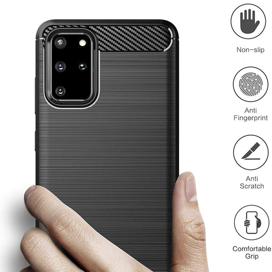 Husa pentru Samsung Galaxy S20+ 5G G986 / S20+ G985, Techsuit, Carbon, Neagra