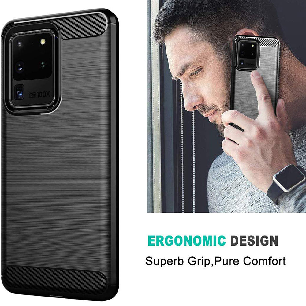 Husa pentru Samsung Galaxy S20 Ultra 5G G988 / S20 Ultra G988, Techsuit, Carbon, Neagra