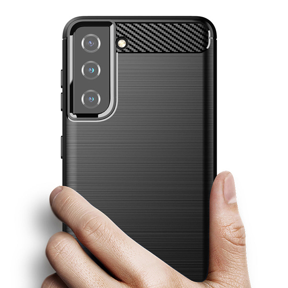 Husa pentru Samsung Galaxy S21 5G G991, Techsuit, Carbon, Neagra