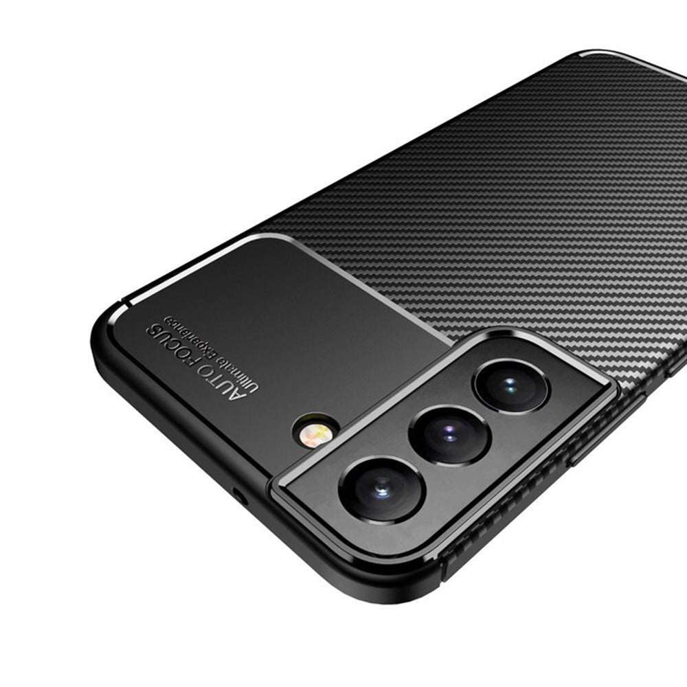 Husa pentru Samsung Galaxy S21 5G G991, Techsuit, CarbonFiber, Neagra