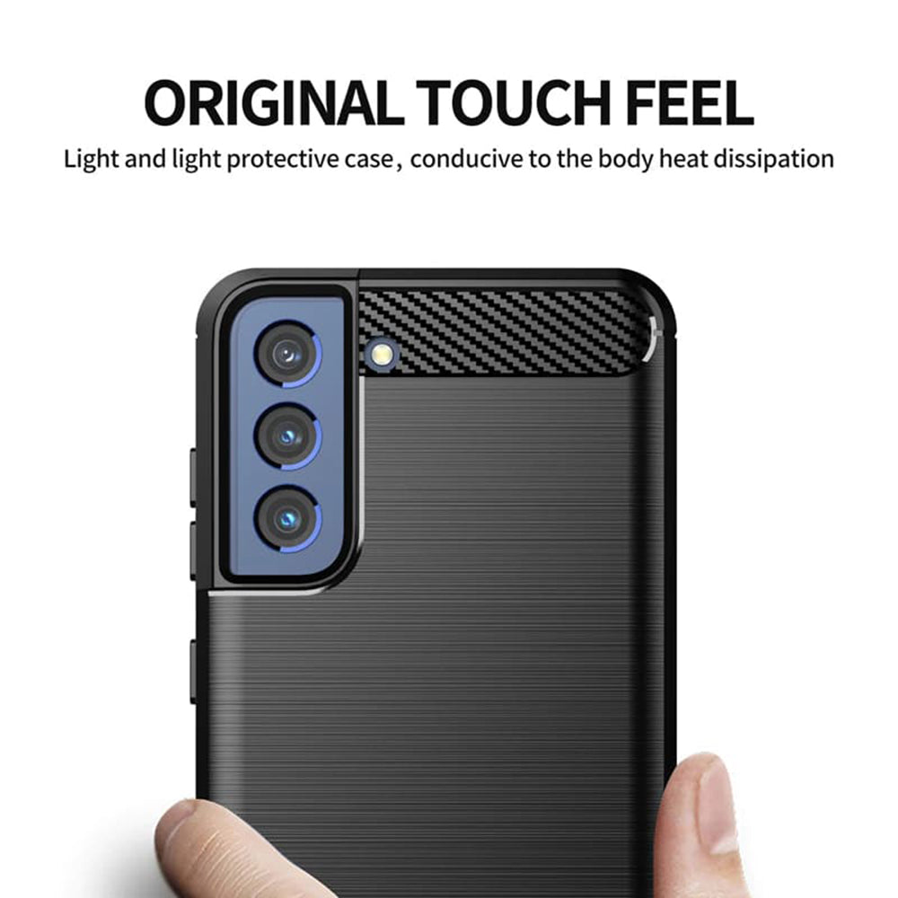 Husa pentru Samsung Galaxy S21 FE 5G G990, Techsuit, Carbon, Neagra