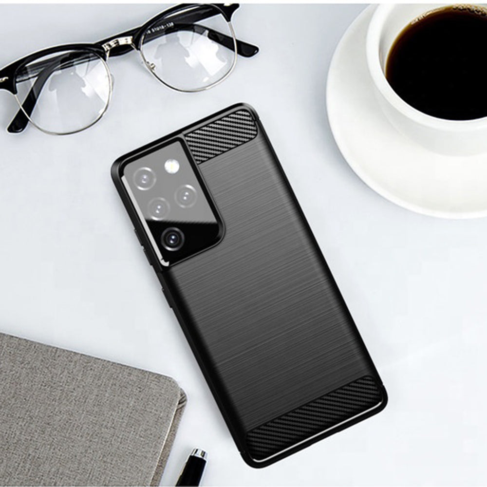 Husa pentru Samsung Galaxy S21 Ultra 5G G998, Techsuit, Carbon, Neagra