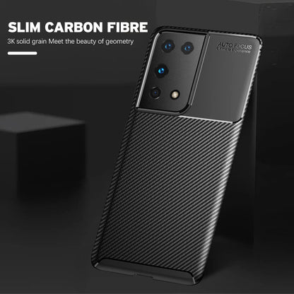 Husa pentru Samsung Galaxy S21 Ultra 5G G998, Techsuit, CarbonFiber, Neagra
