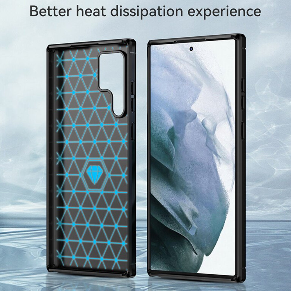 Husa pentru Samsung Galaxy S22 Ultra 5G S908, Techsuit, Carbon, Neagra