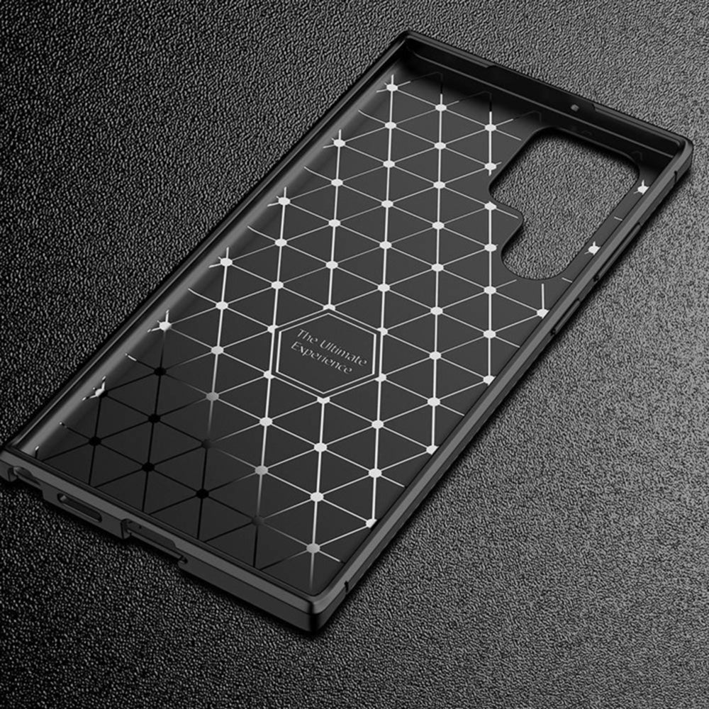 Husa pentru Samsung Galaxy S22 Ultra 5G S908, Techsuit, CarbonFiber, Neagra
