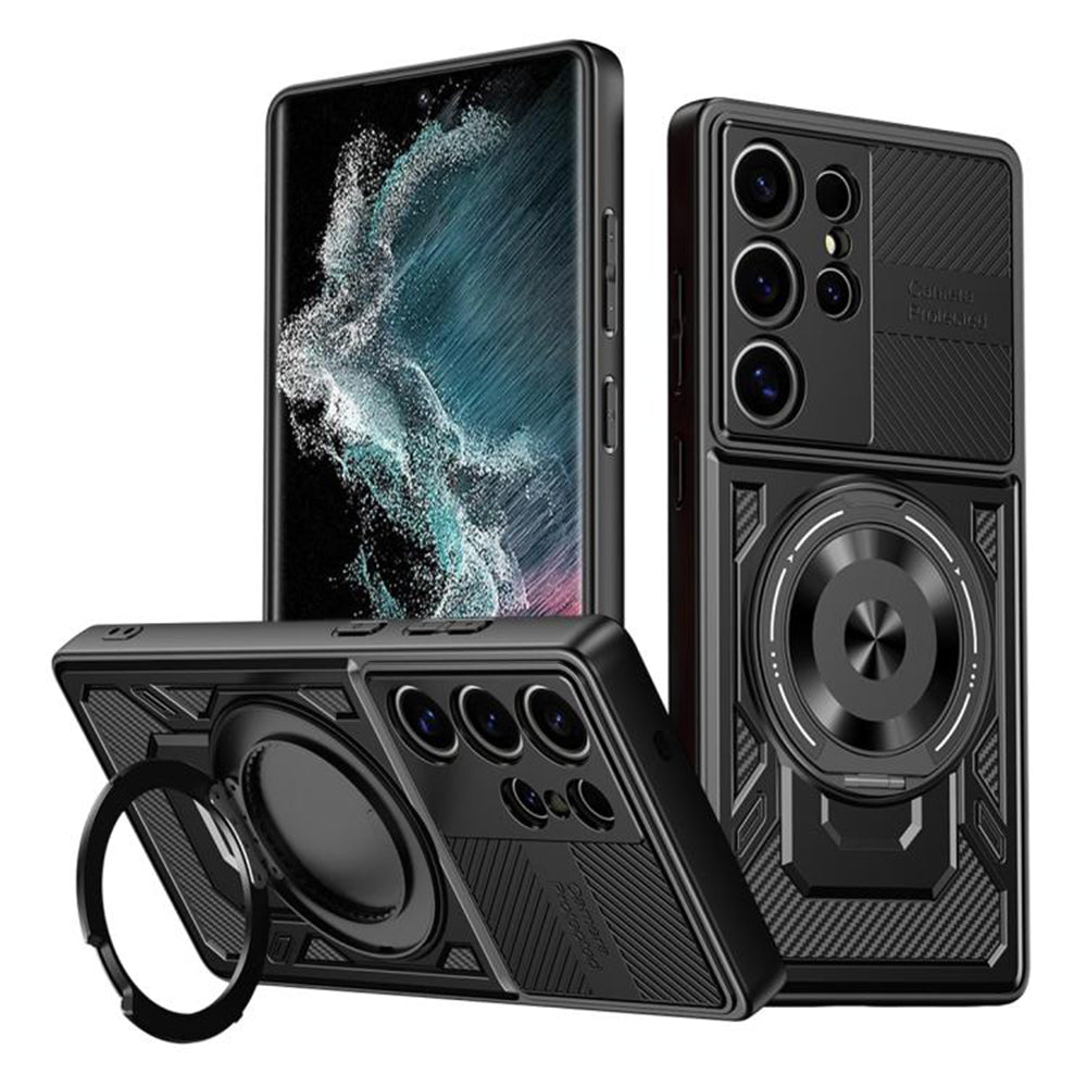 Husa pentru Samsung Galaxy S22 Ultra 5G S908, Techsuit, RuggedCam, Neagra
