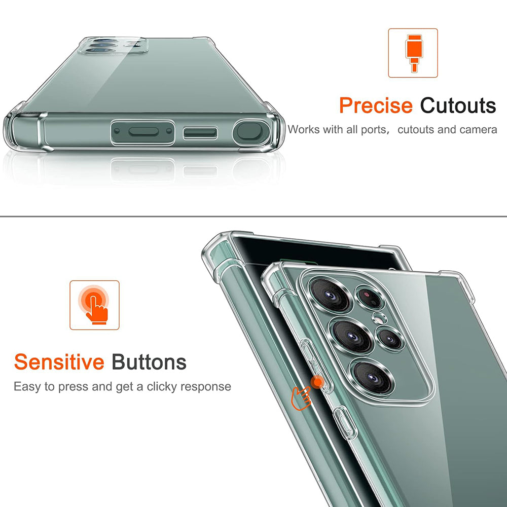 Husa pentru Samsung Galaxy S22 Ultra 5G S908, Techsuit, Shockproof Clear, Transparenta