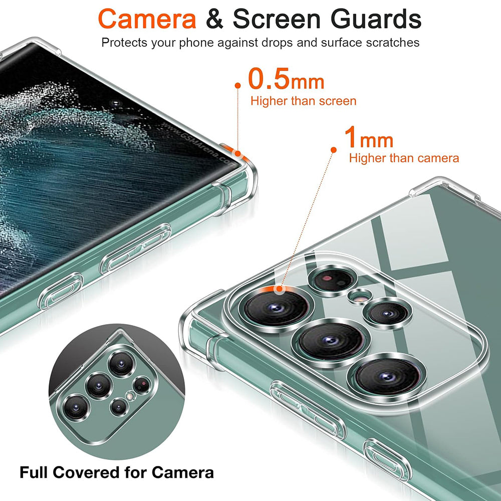 Husa pentru Samsung Galaxy S22 Ultra 5G S908, Techsuit, Shockproof Clear, Transparenta