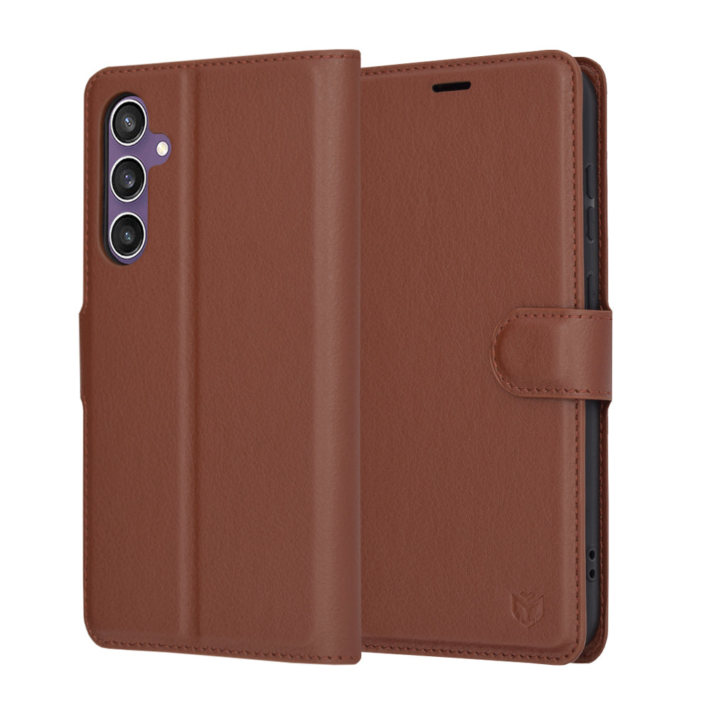 Husa pentru Samsung Galaxy S23 FE S711, Techsuit, Leather Folio, Maro