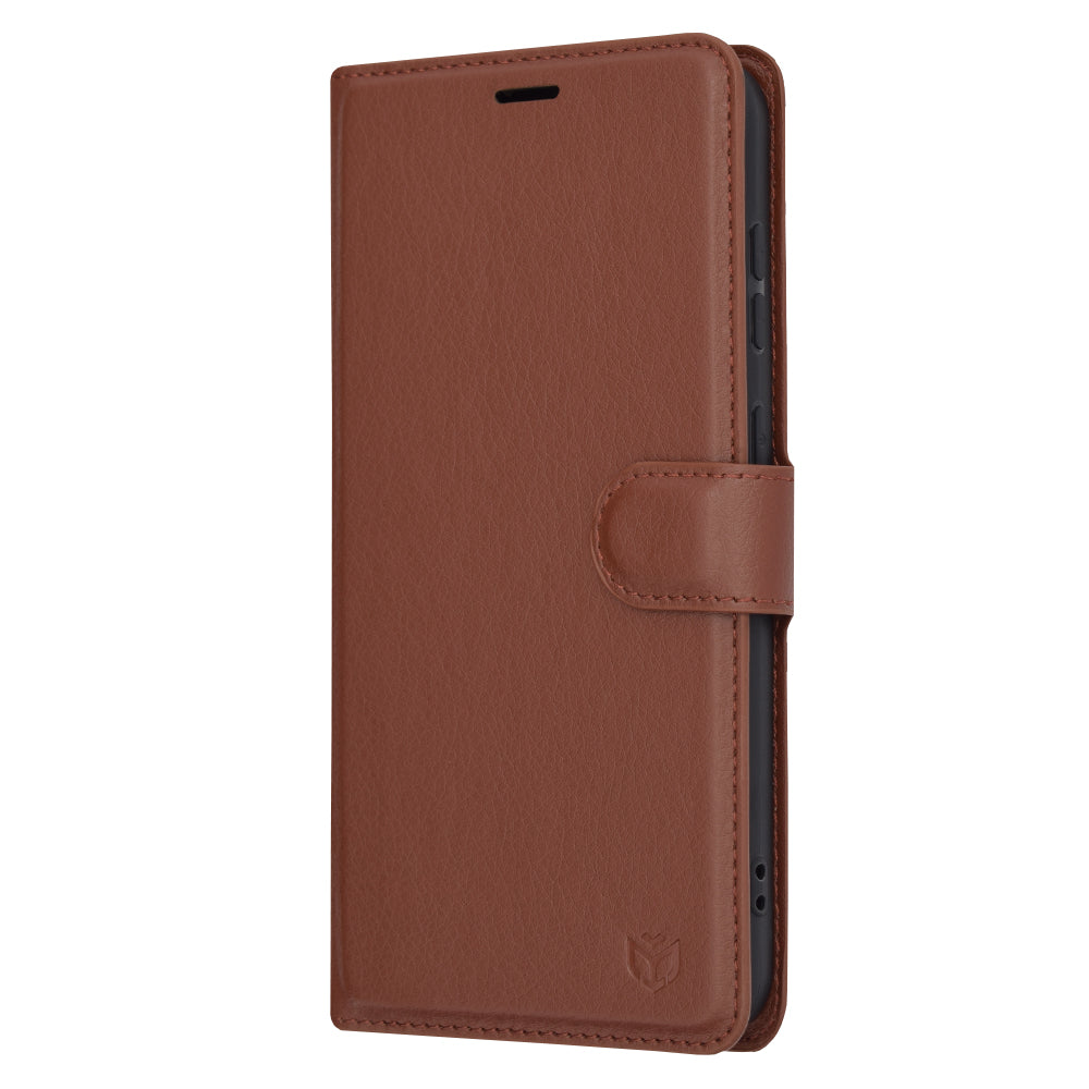 Husa pentru Samsung Galaxy S23 FE S711, Techsuit, Leather Folio, Maro