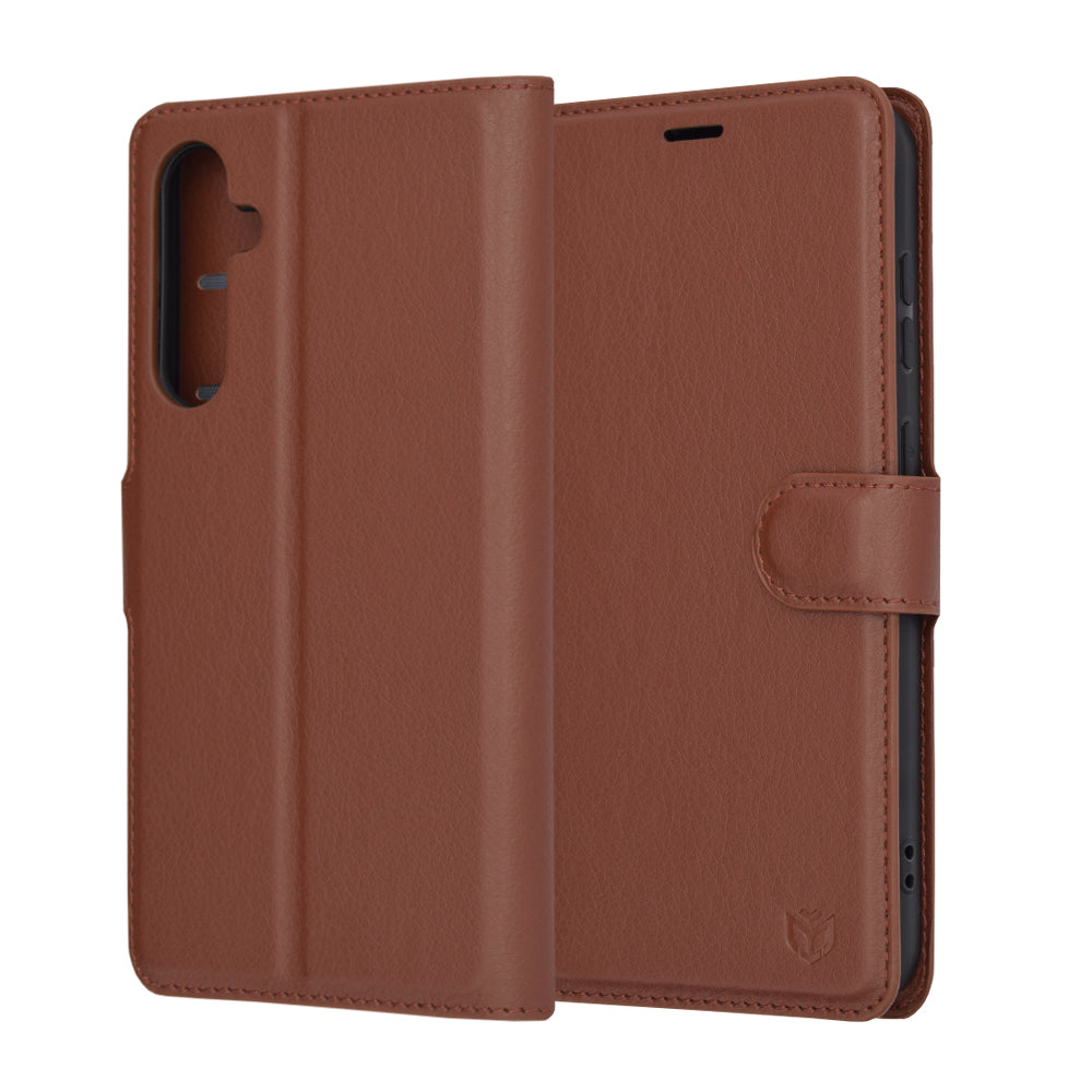 Husa pentru Samsung Galaxy S23 FE S711, Techsuit, Leather Folio, Maro