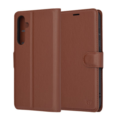 Husa pentru Samsung Galaxy S23 FE S711, Techsuit, Leather Folio, Maro