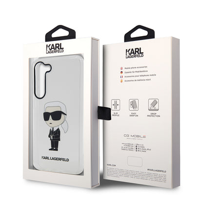 Husa pentru Samsung Galaxy S23+ S916, Karl Lagerfeld, Ikonik Karl, Transparenta
