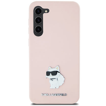 Husa pentru Samsung Galaxy S23+ S916, Karl Lagerfeld, Silicone Choupette Metal, Roz