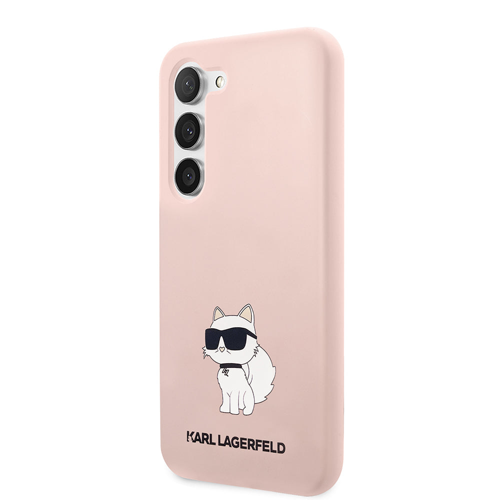 Husa pentru Samsung Galaxy S23+ S916, Karl Lagerfeld, Silicone Choupette, Roz