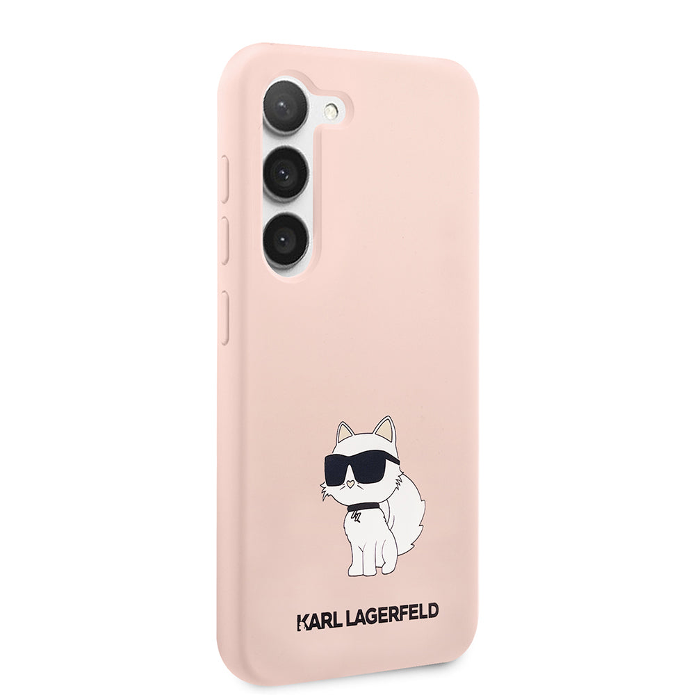 Husa pentru Samsung Galaxy S23+ S916, Karl Lagerfeld, Silicone Choupette, Roz