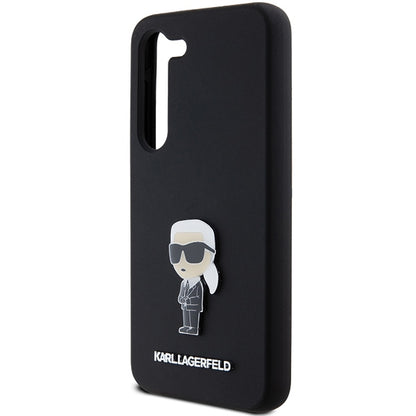Husa pentru Samsung Galaxy S23+ S916, Karl Lagerfeld, Silicone Ikonik Karl Metal, Neagra