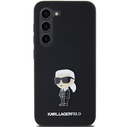 Husa pentru Samsung Galaxy S23+ S916, Karl Lagerfeld, Silicone Ikonik Karl Metal, Neagra