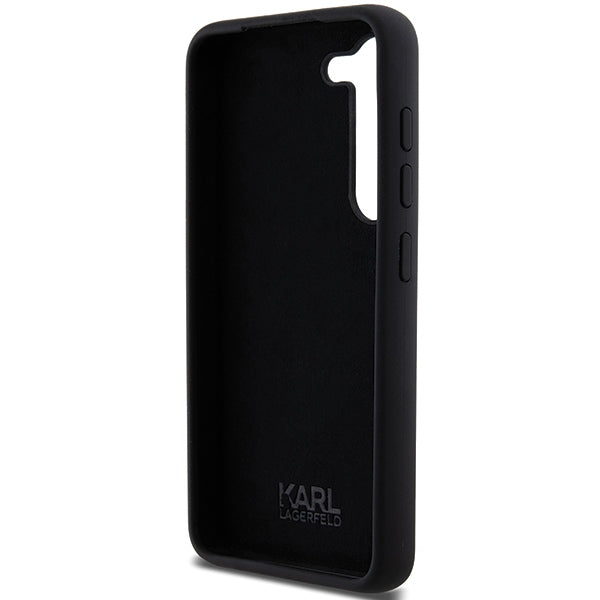 Husa pentru Samsung Galaxy S23+ S916, Karl Lagerfeld, Silicone Ikonik Karl Metal, Neagra