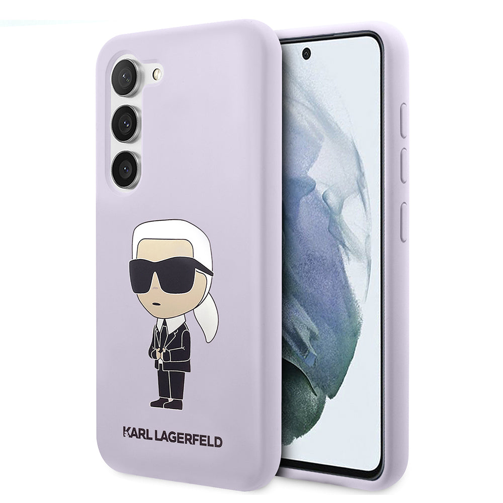 Husa pentru Samsung Galaxy S23+ S916, Karl Lagerfeld, Silicone Ikonik Karl, Mov