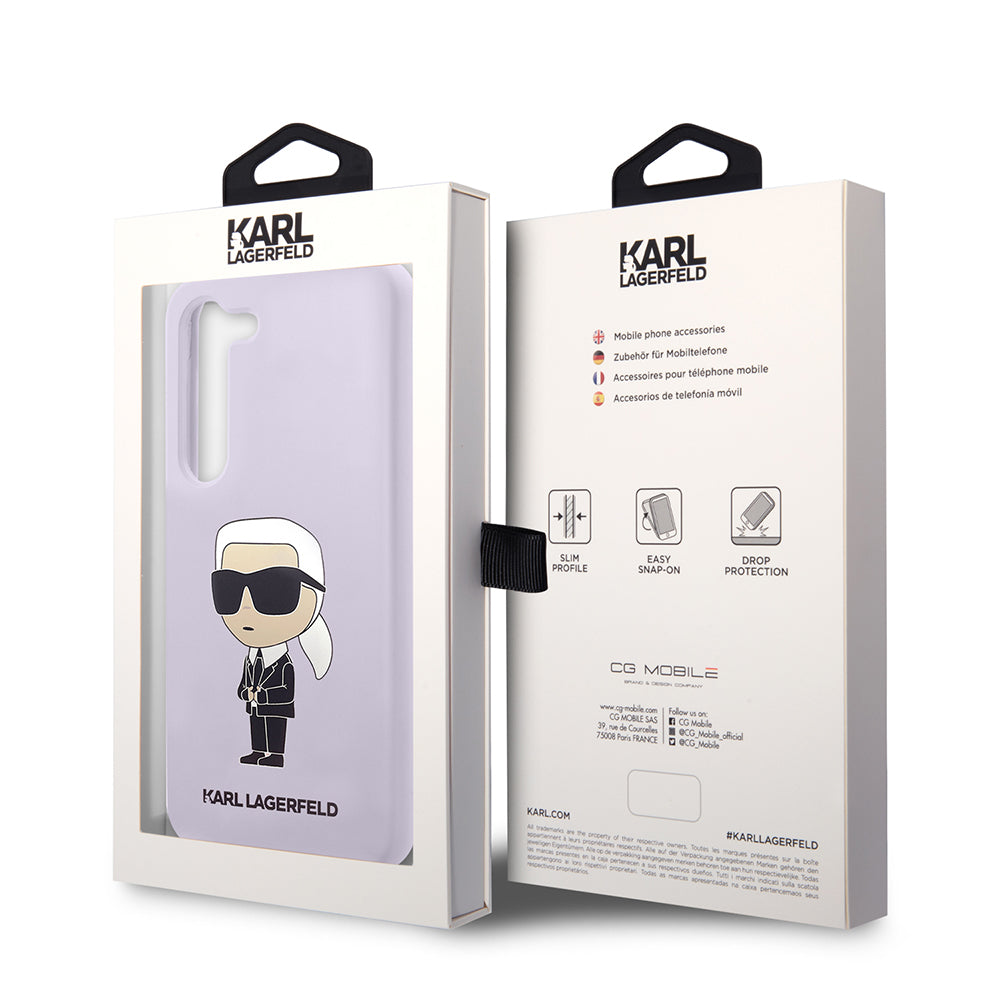 Husa pentru Samsung Galaxy S23+ S916, Karl Lagerfeld, Silicone Ikonik Karl, Mov
