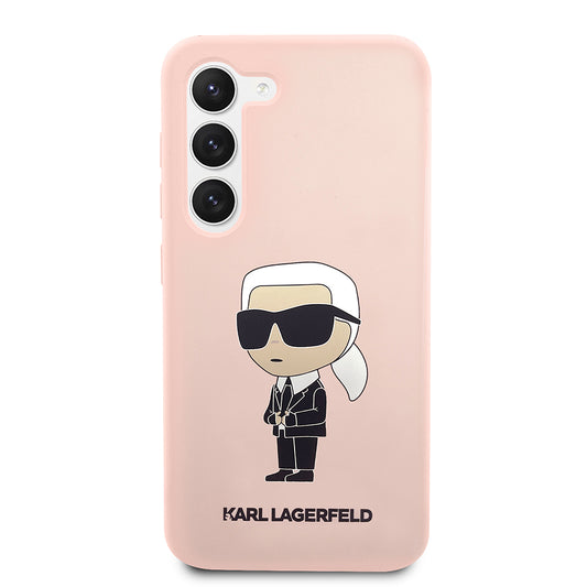Husa pentru Samsung Galaxy S23+ S916, Karl Lagerfeld, Silicone Ikonik Karl, Roz