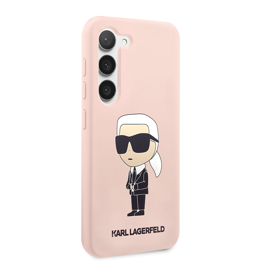 Husa pentru Samsung Galaxy S23+ S916, Karl Lagerfeld, Silicone Ikonik Karl, Roz