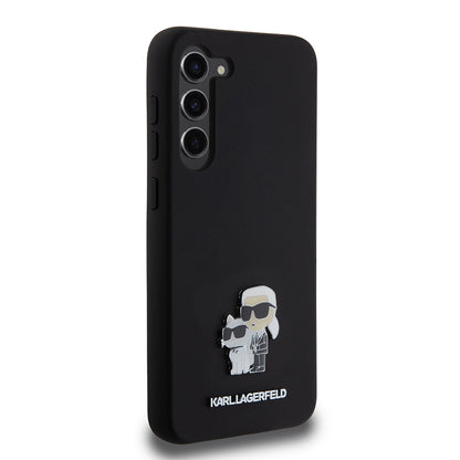 Husa pentru Samsung Galaxy S23+ S916, Karl Lagerfeld, Silicone Karl & Choupette Metal, Neagra