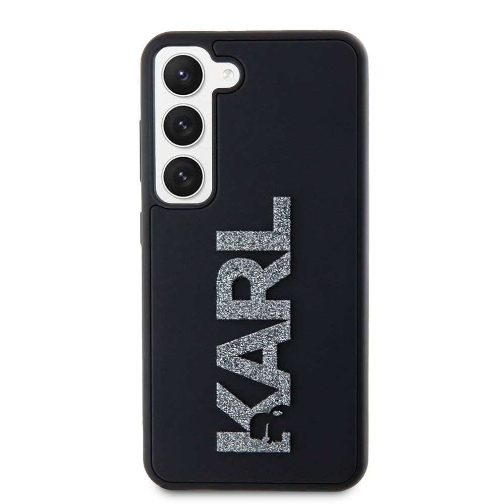 Husa pentru Samsung Galaxy S23 S911, Karl Lagerfeld, 3D Rubber Glitter Logo, Neagra