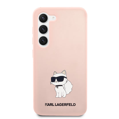 Husa pentru Samsung Galaxy S23 S911, Karl Lagerfeld, Silicone Choupette, Roz
