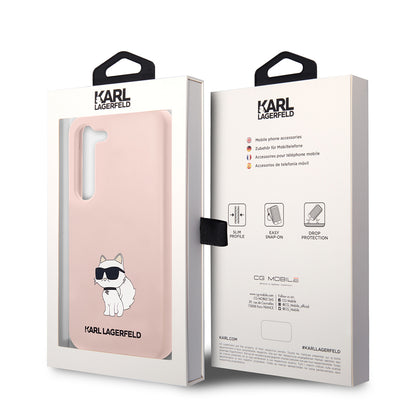Husa pentru Samsung Galaxy S23 S911, Karl Lagerfeld, Silicone Choupette, Roz
