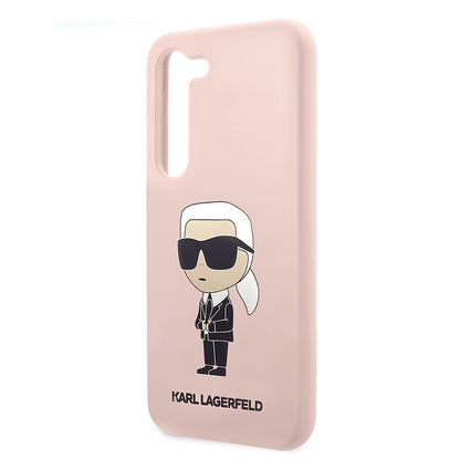 Husa pentru Samsung Galaxy S23 S911, Karl Lagerfeld, Silicone Ikonik Karl, Roz